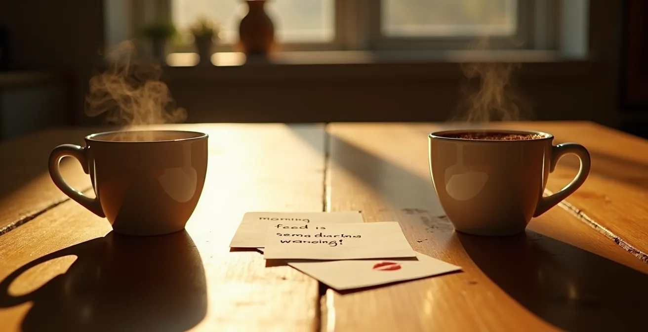 Couple partageant un moment intime malgré des horaires décalés