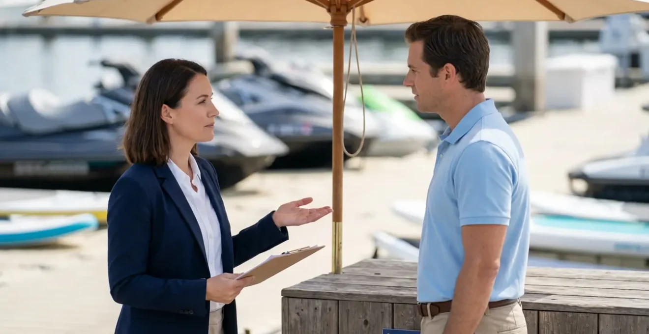 Situation de médiation professionnelle sur une base nautique