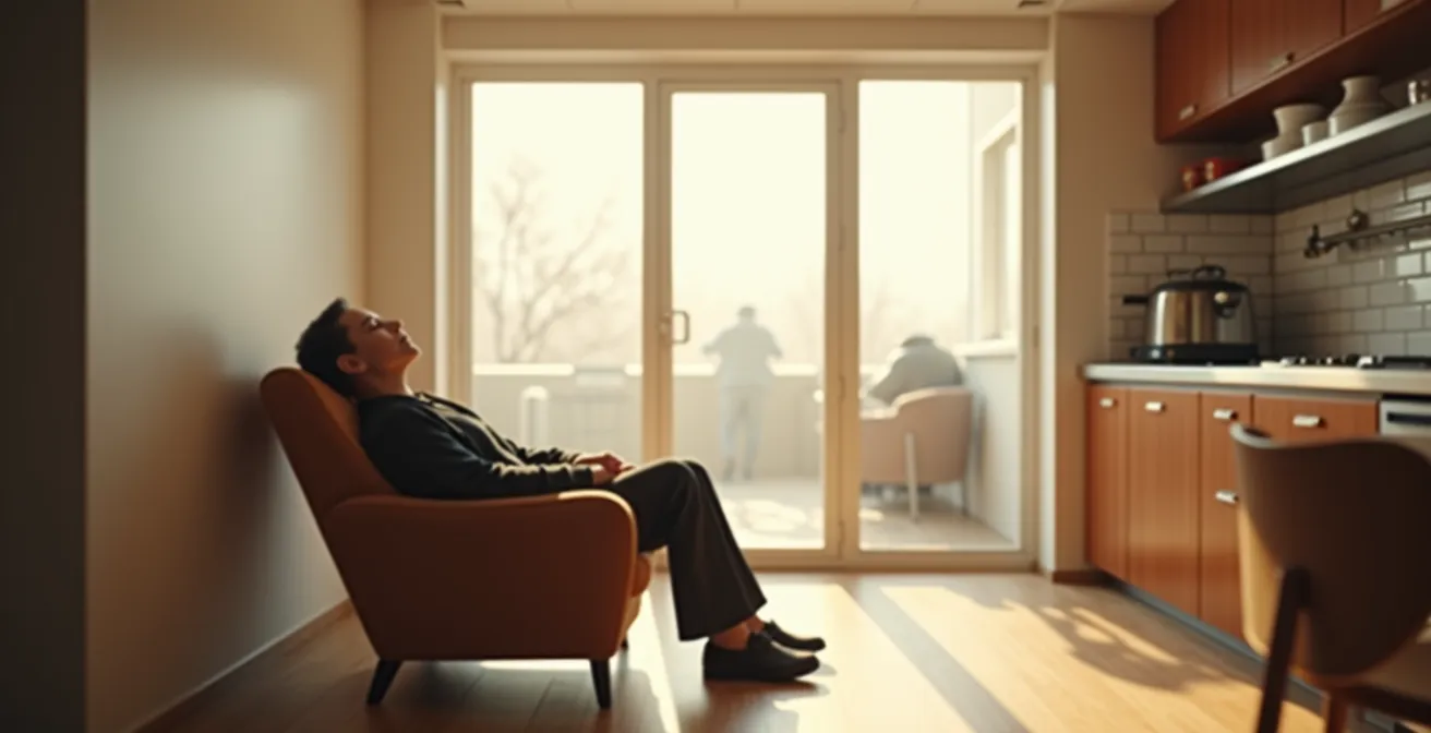 Moment de repos régénérant d'un travailleur saisonnier dans un espace calme