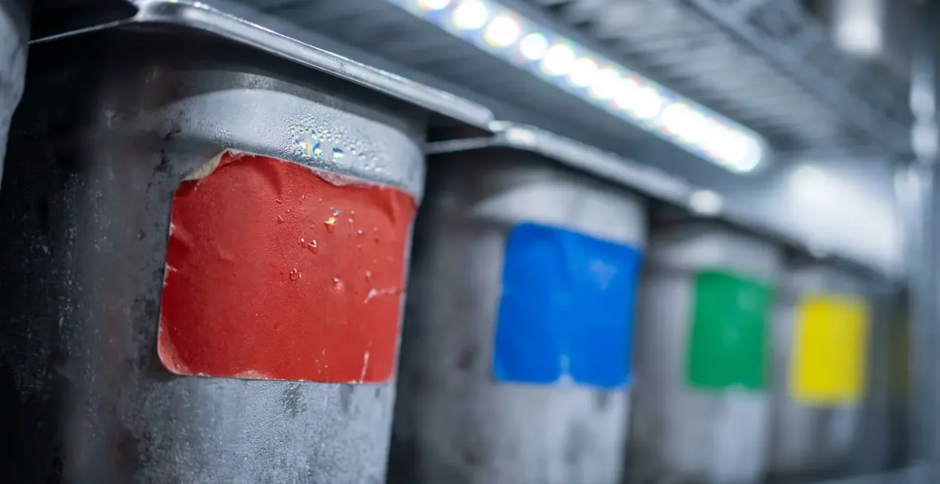 Système d'étiquetage par code couleur avec étiquettes professionnelles dans une chambre froide organisée