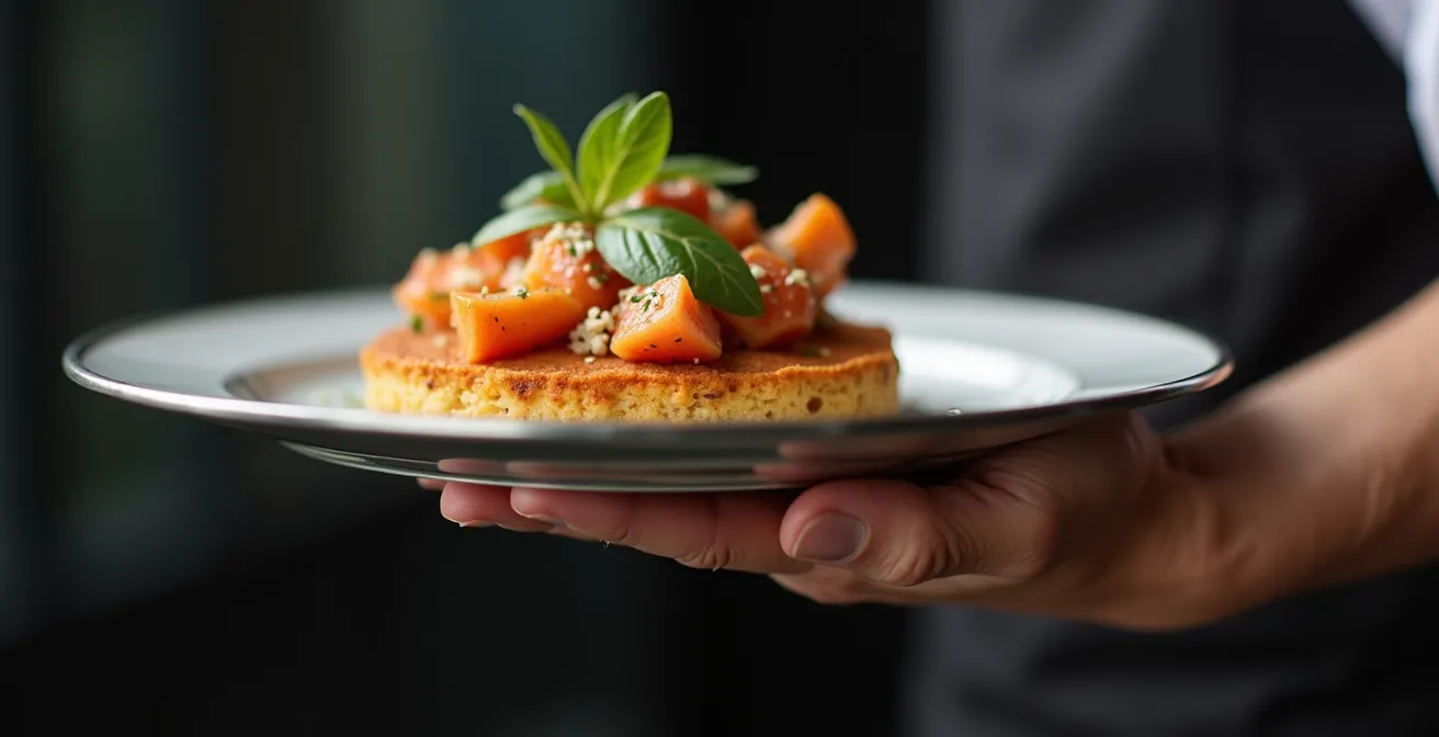 Démonstration de la technique correcte pour porter un plateau de service avec une posture ergonomique