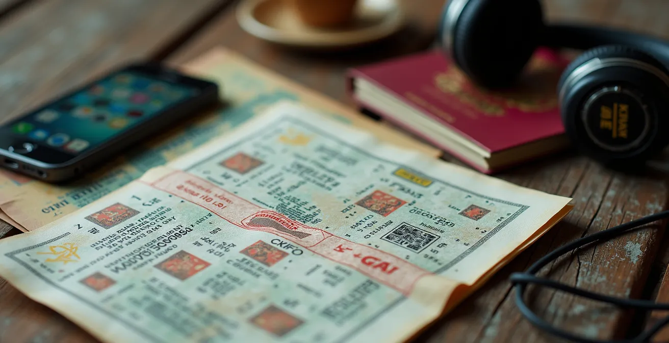 Organisation mobile d'un travailleur saisonnier avec ses outils essentiels